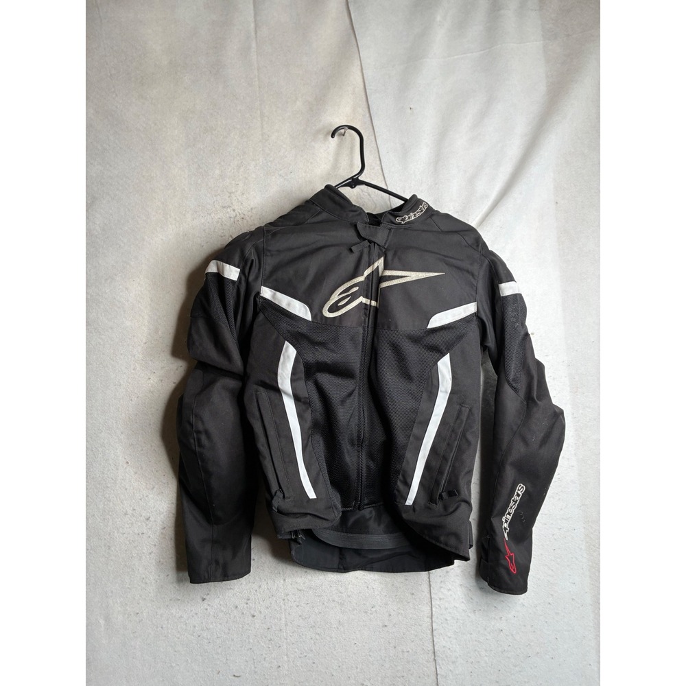 Alpinestars Black White Mesh Textile Motorcycle Riding Jacket CE Armor Protectio